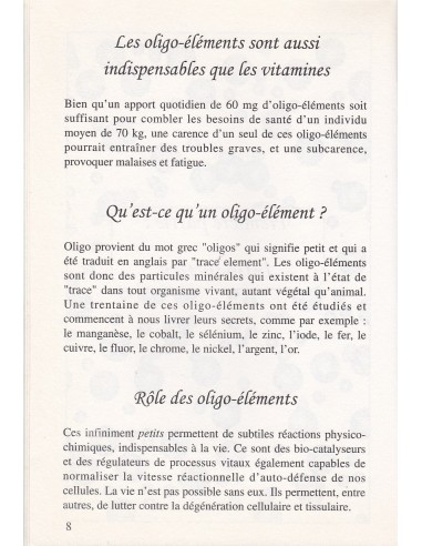 Les Oligo-éléments, source de vie et d'énergie, aussi indispensables que les vitamines