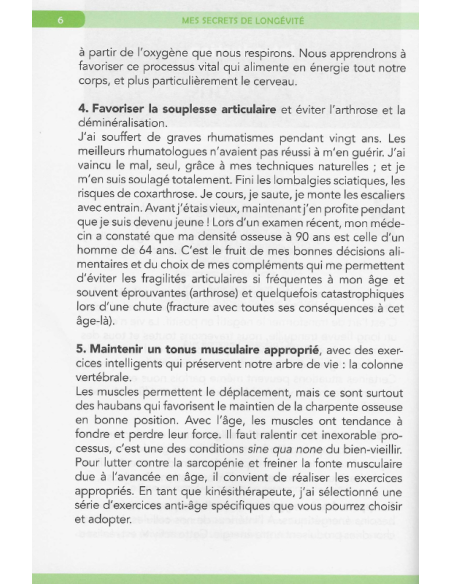 Livre Mes secrets de longévité par Jacques Staehle, extrait 2