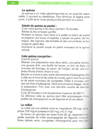 Livre Vaincre son diabète de type 2 par Jacques Staehle, extrait 2 chapitre recettes diabète