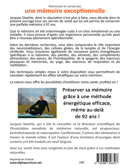 Livre Retrouvez et conservez une mémoire exceptionnelle de Jacques Staehle Verso couverture