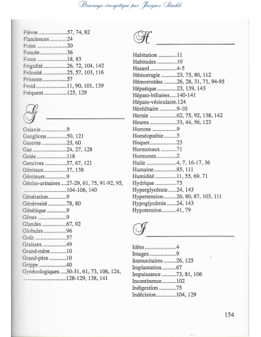Cours Drainage énergétique page154 Index général