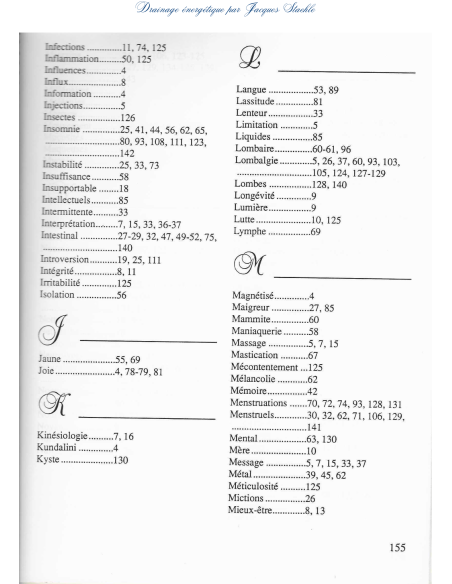 Cours Drainage énergétique page155 Index général Cours Drainage énergétique page155 Index général