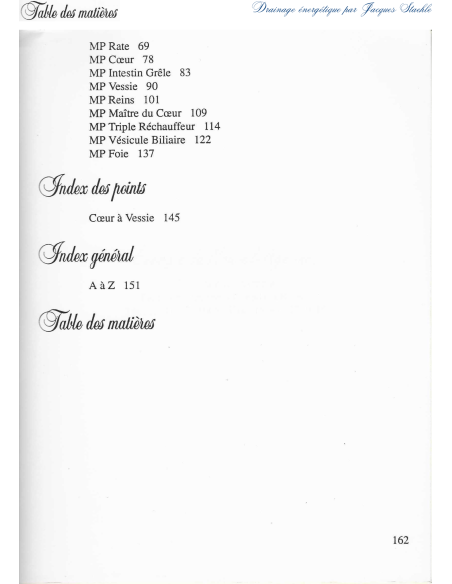 Cours Drainage énergétique page162 Table des matières Cours Drainage énergétique page162 Table des matières
