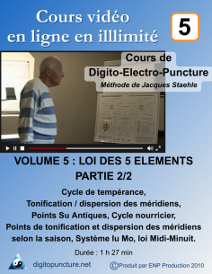 Cours vidéo digitopuncture vol 5 : bilan et rééquilibrage loi des 5 éléments partie 2/2