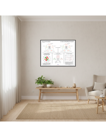 poster affiché au mur de l'affiche bio-cosmo-énergétique rééquilibrage